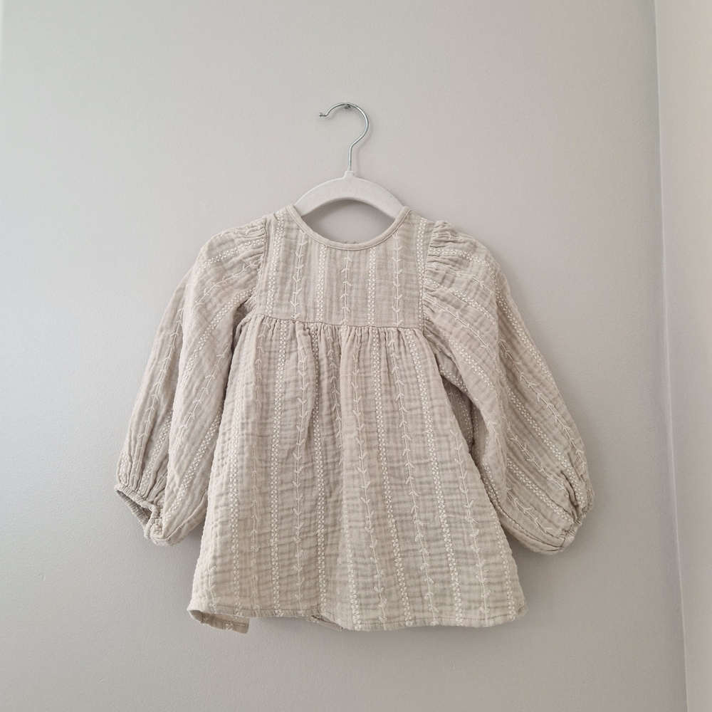 Zara Kids Beige Textured Dress